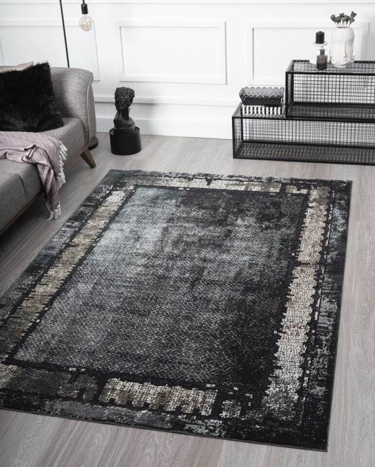 Home Dream Lykia Antrasit Gold Modern Halı LYK003