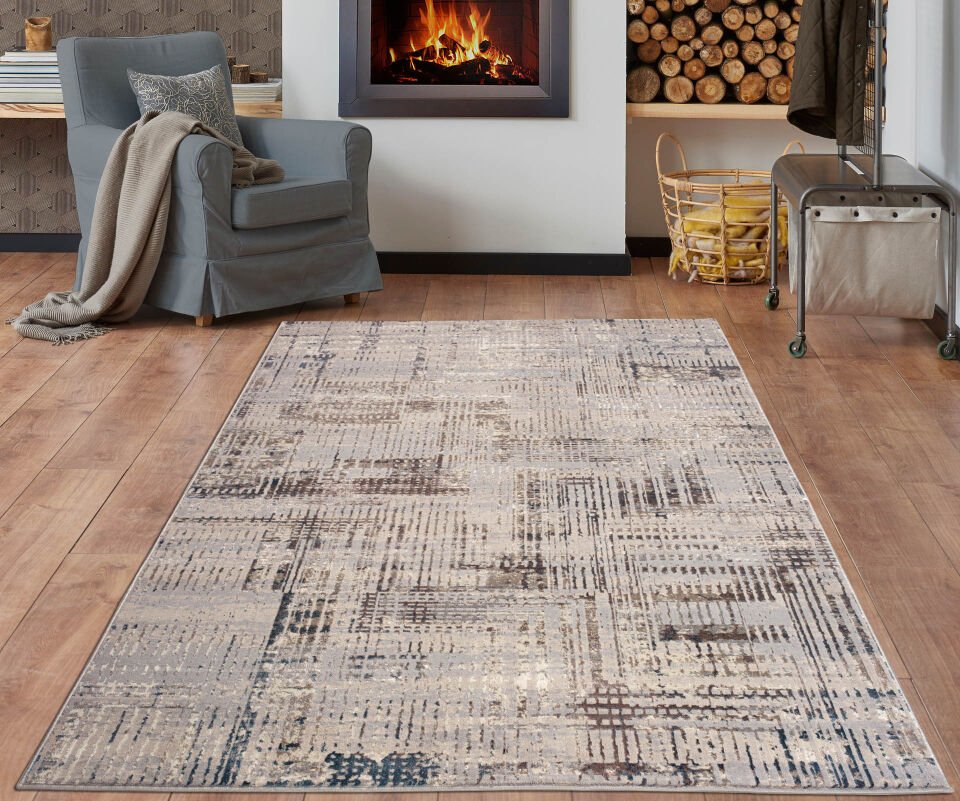 Home Dream Exess Krem Gri Modern Halı EXE003