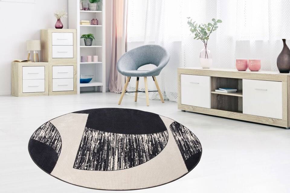 Home Dream Lykia Siyah Beyaz Modern Halı LYK009