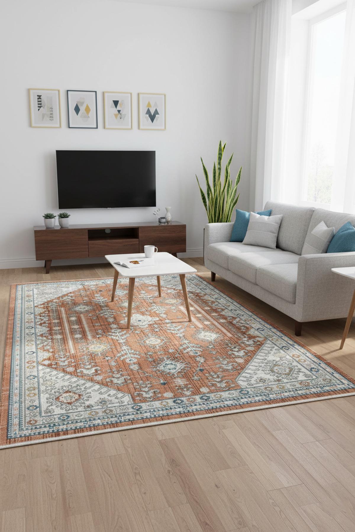Home Dream Authentic Salon, Mutfak , Oturma Odası ve Çocuk Odası Halısı N0104A Terra