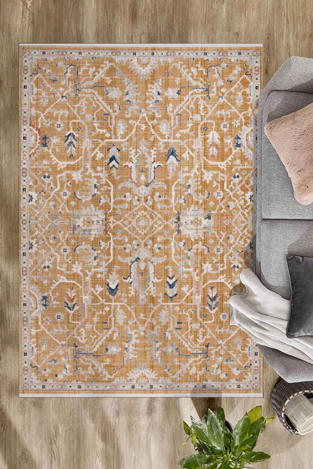 Home Dream Authentic Salon, Mutfak , Oturma Odası ve Çocuk Odası Halısı N0089B Altın 120 X 180 D