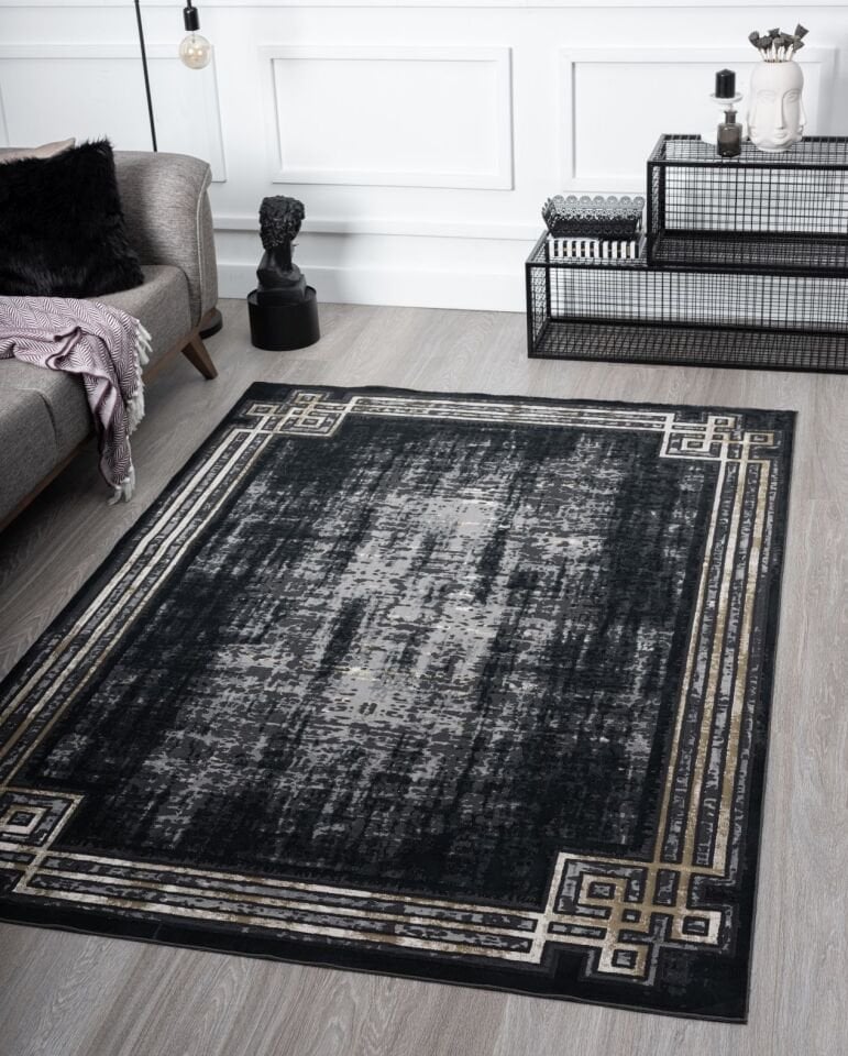 Home Dream Lykia Antrasit Gold Modern Halı LYK006