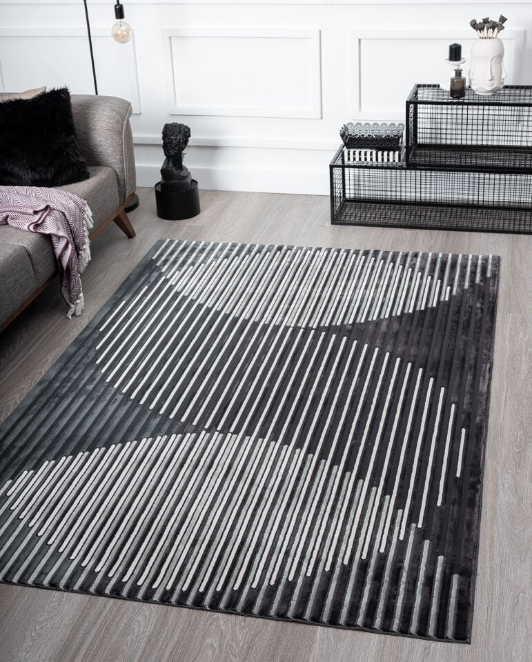 Home Dream Lykia Siyah Gri Modern Halı LYK014