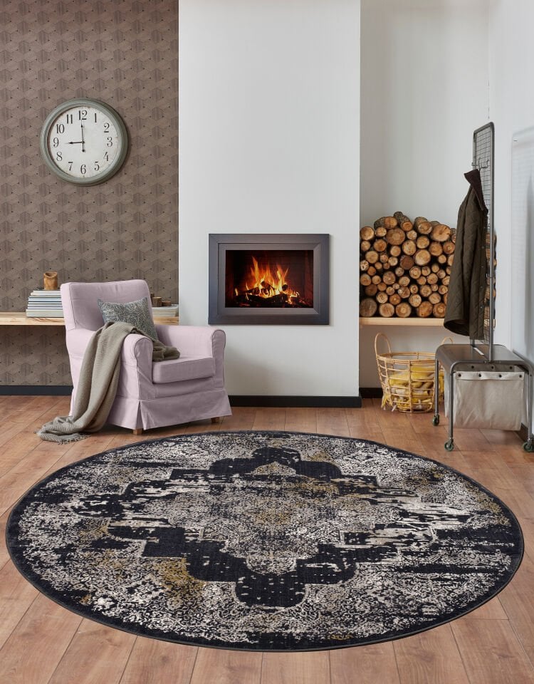 Home Dream Lykia Gri Siyah Modern Halı LYK015