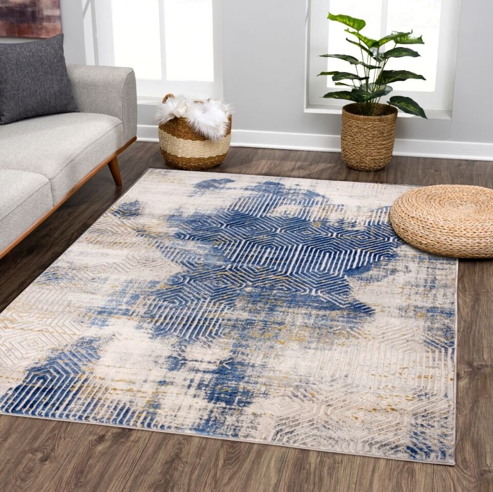 Home Dream Cresta Gri Mavi Modern Halı CRS006