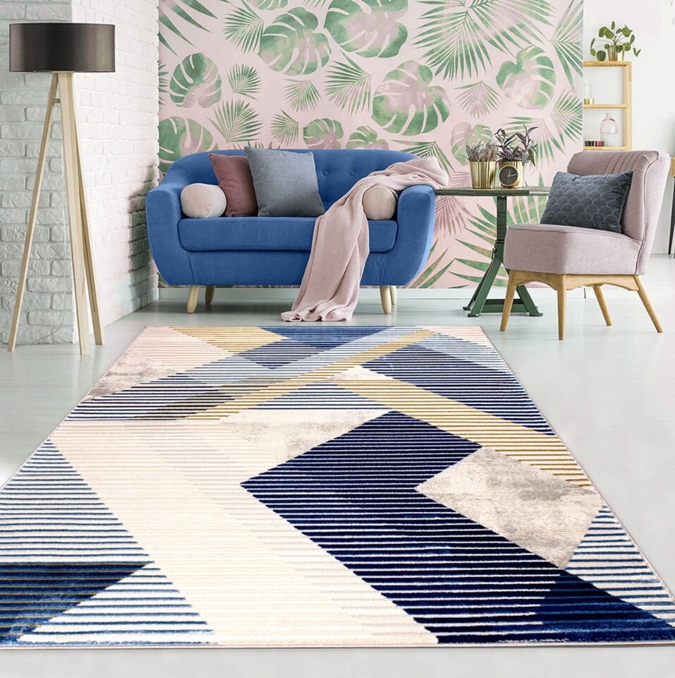 Home Dream Cresta Gri Mavi Modern Halı CRS010